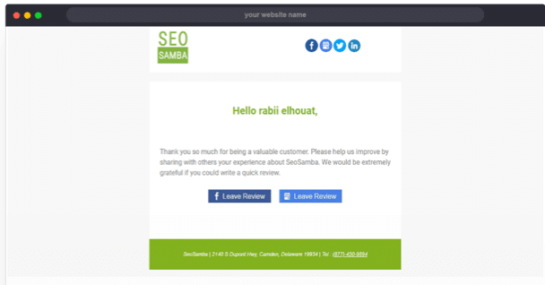 email automatique par Searchbooster