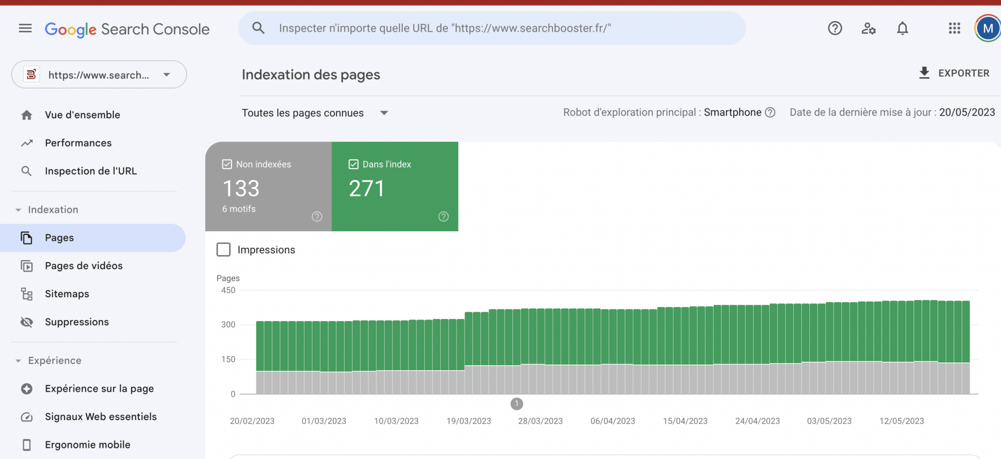 utilisation SearchConsole Google dans audit SEO SearchBooster