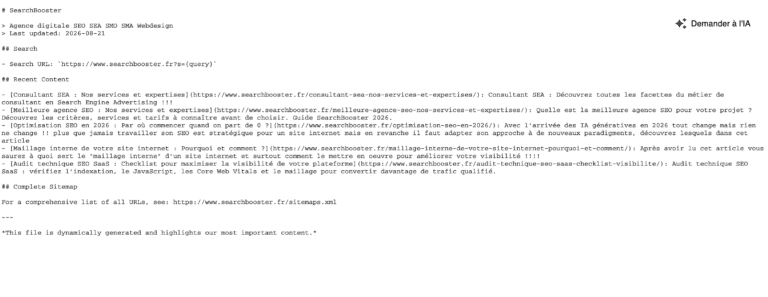 Fichier LLMS de SearchBooster.fr